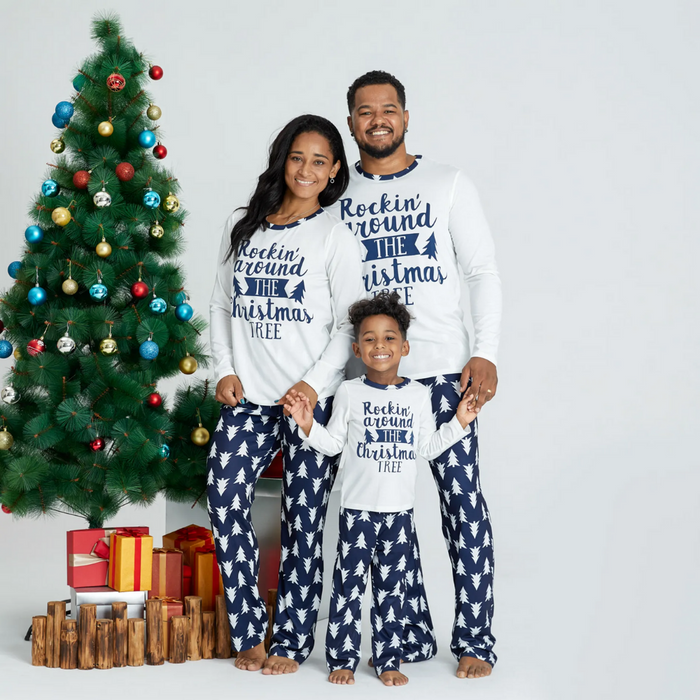 Christmas Letter Printed Parent-child Pajamas Set 
