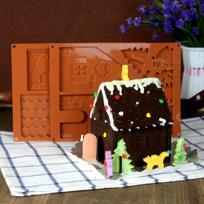 Christmas House Silicone Chocolate Mold, Fondant Mold