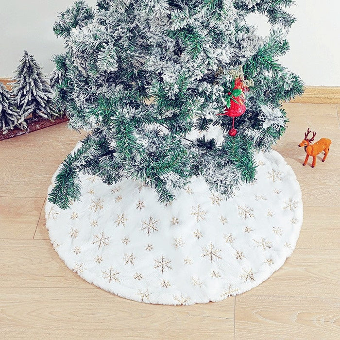 Long Hair White Christmas Tree Skirt