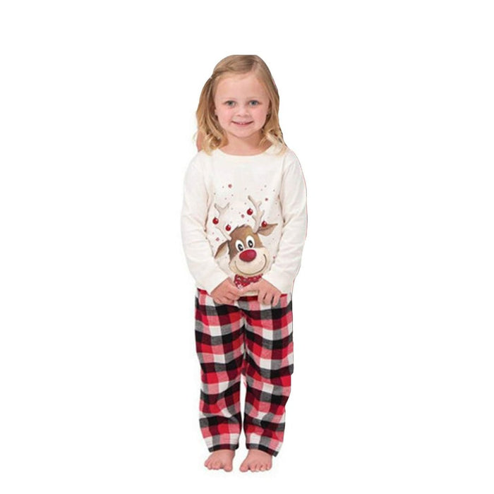Family Matching Reindeer Buffalo Plaid Pajamas Set
