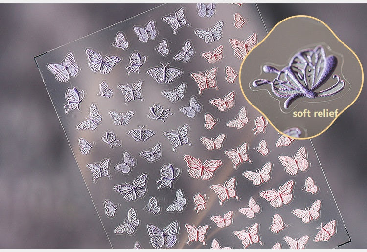 5D Three-dimensional Soft Embossed Nail Stickers