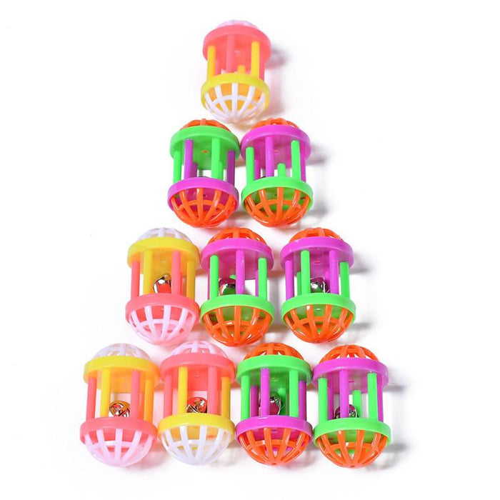 HOLLOW MIXED COLOR PET BELL BALL