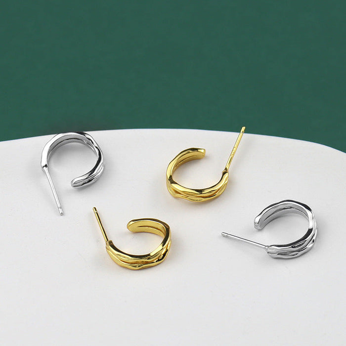 C-shaped Arc Earrings