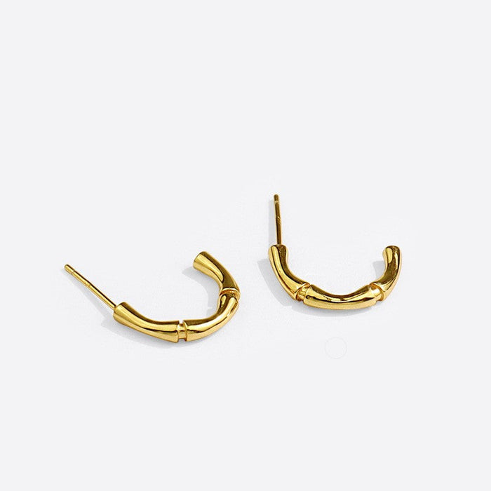C-shaped Bamboo Earrings