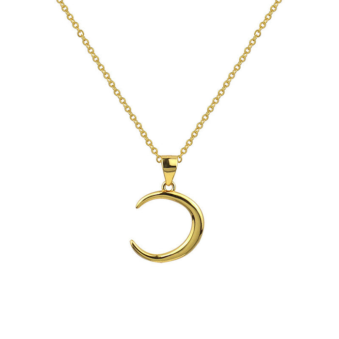 C-shaped Waning Crescent Moon Necklace 04