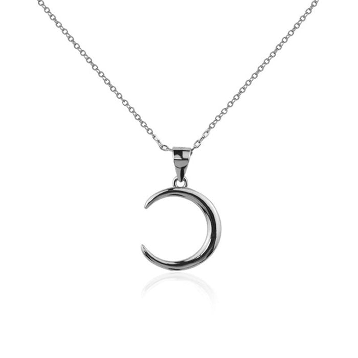 C-shaped Waning Crescent Moon Necklace 04